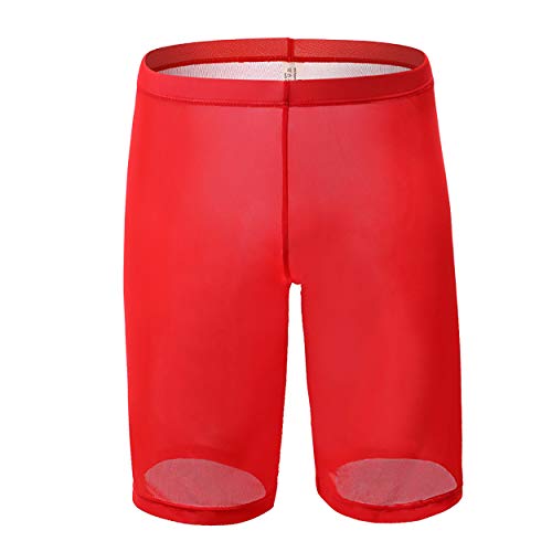Evankin Men's See Through Shorts Mesh Loose Shorts Lounge Underwear Cover up Boxer Trunks