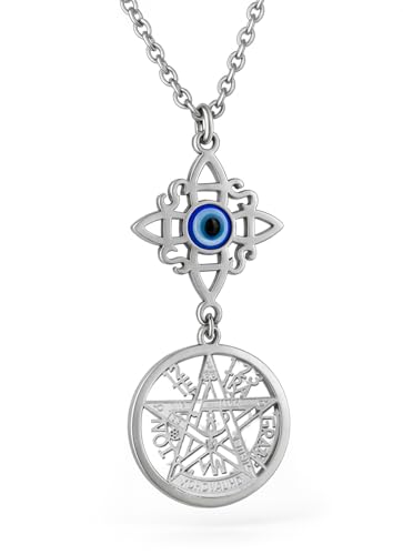 Collar de Mujer colgante Nudo de Bruja y Tetragramatón para...