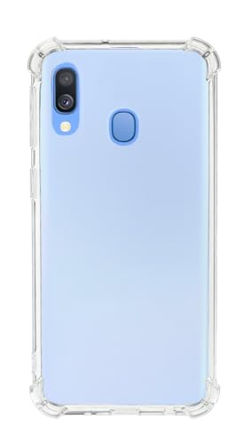 QUITECO Hülle für Samsung Galaxy A40, Handyhülle Transparent Silikon, Durchsichtig Verstärkte Ecken