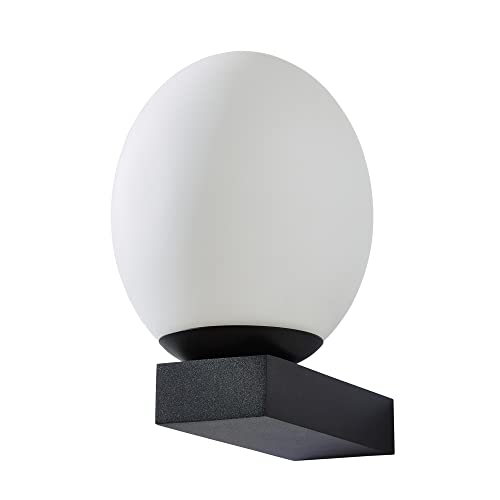 Image of LITECRAFT OVO Bathroom Wall Light IP44 Rated 3w Integrated LED - (Matte Black)