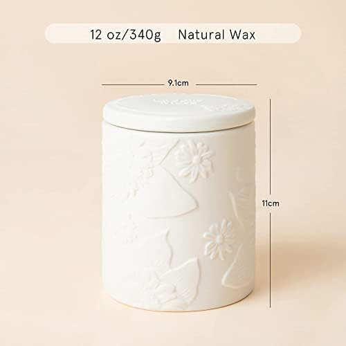 LA Jolie Muse Sandalwood Rose Scented Candle for Stress Relief, Natural Wax, 340g, 70 Hours Long Burning