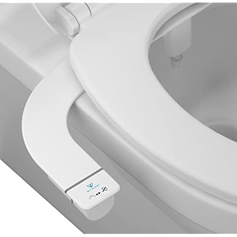 Bidet for Toilet - WITHLENT Self Cleaning Bidet for Toilet,Ultra-Slim Single Nozzle Bidet Attachment for Toilet with Fresh Water Spray Non-Electric Bidet SafeCore Internal Valve Cover