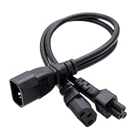 HangTon UPS PDU CPU Stromkabel Adapter IEC320 C14 auf C13 C5 Mickey Mouse für Computer PC Monitor TV, 125V-250V 10A 2.5A 40cm – Ansicht 2