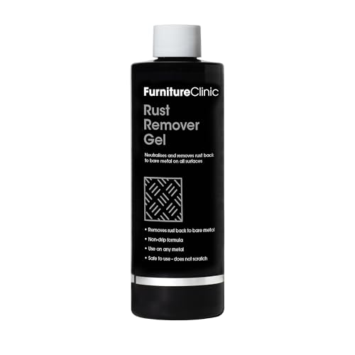 Furniture Clinic Rust Remover for Metal - 250ml - Fast Acting Rust Removal - Non-Drip Rust Remover Gel - Cleans & Removes Rust Back to Bare Metal - For Interior & Exterior Surfaces