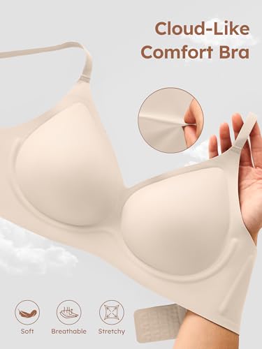 Image of Seamless Wireless Jelly Bras for Women - Lightly Padded Bra with Support, No Underwire Comfortable T-Shirt Bralette