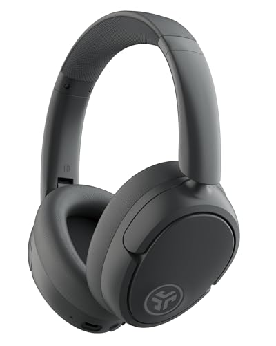 JLab JBuds LUX ANC Active Noise Cancelling Headphones - Wireless Over Ear Headphones with Microphone 70+ H Playtime Foldable Bluetooth Earphones with Multipoint & Customisable Sound Graphite