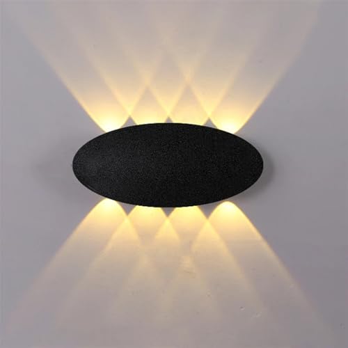 Applique murale d'extérieur ovale LED noire 8W étanche à double tête