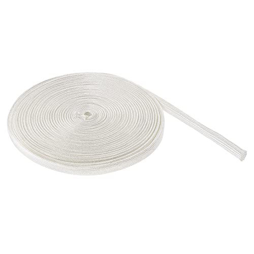 Rebower Vidrio Fibra Manguito Aislado Cable Protección Tubo [para Alta Temperatura Aplicaciones] - 16.4 Pies-6mm / Blanco