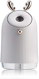 ZDZQTM sans Fil Mignon Humidificateur USB à ultrasons Aroma Huile Essentielle Diffuseur 800mAh Batterie intégrée Rechargeable brumisateur Mist Maker Humidificateurs (Color : White)