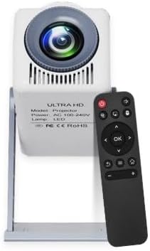 Smart Projector 1080P Full HD 4K Support, Outdoor Projector WiFi 6 BT 5.0 300ANSI 180°Rotatable Projector (White)