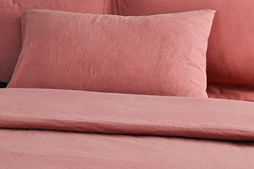 Sleepdown Pillow cases 100% Pure Cotton Pack of Two Housewife Luxury Soft Cosy Pillow Cover Set, Dark Rose, 48 x 74 cm - Image 2