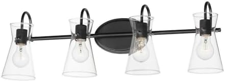 Maxim Ava - 4 Light Bath Vanity-9.5 Inches Tall and 30.7 Inches Wide-Black Finish