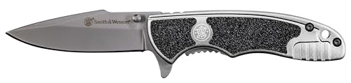 Smith & Wesson SW1100 6.3in S.S. Assisted Opening Knife with 2.75in Drop Point Blade and Aluminum Handle for Outdoor, Tactical, Survival and EDC