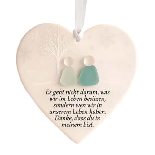 Herzförmiges Meeresglas Ornament - Zeitloses Freundschaftsgeschenk...