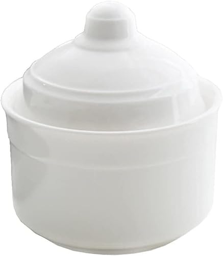 KYUEPONG Sugar Container, White Ceramic Sugar Bowl Candy Dish Storage Jar Container with Lid