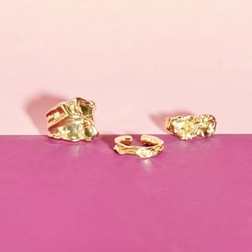 Image of SALTY Anti Tarnish Finger Ring for Women | Adjustable Fancy Jewellery Design | Fashion Accessories for Girls | Minimal Jewelry | Gift for Diwali, Christmas, Marriage, Birthday