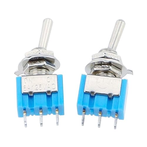 Interrupteur MTS-102 3 broches bouton miniature bleu pour rénover une lampe de chevet ou modélisme