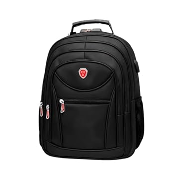 Mochila Masculina Reforçada Executiva Grande Mochila para Notebook Trabalho Viagem Escola Bolso Antifurto com Saídas USB/Fone Unissex