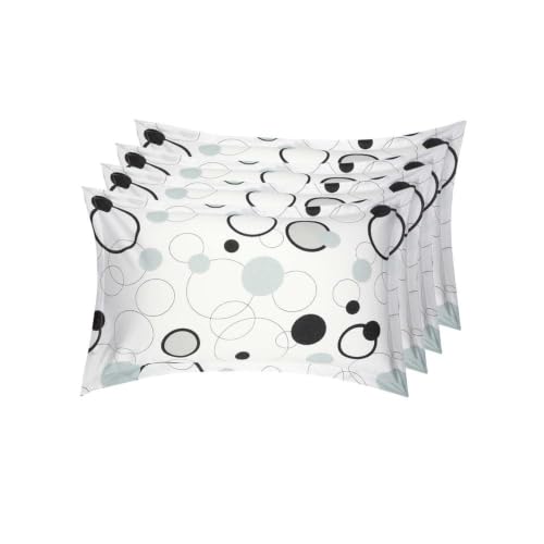 Image of Wakefit 100% Cotton Pillow Cover Set of 4 | 200 TC Soft & Breathable Pillow Cases | Standard Size 18 x 27 Inch | Skin Friendly, Durable & Gentle Machine Washable | Bubbles