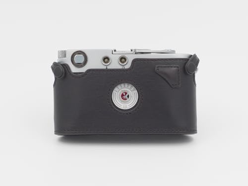 Funda media de cuero marrón oscuro para cámaras Leica M3 antiguas miniatura 2