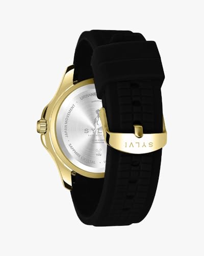 Image of Sylvi Urbanic Men's Analog Watch with Date Display, Silicone Strap, Water Resistant