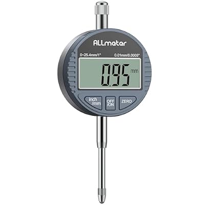 Digital Dial Indicator with Large LCD Display,0-1 (0-25.4mm) Range, 0.0005 (0.01mm) Resolution,Switchable mm/inch,Precision DTI Gauge for Industrial,Mechanical,and 3D Printer Use