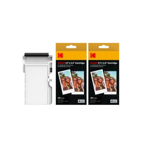 Kodak 4PASS - Cartucho de película de 2.1 x 3.4 Pulgadas (60 Hojas) para Kodak Mini 2 Retro y Mini Shot 2 Retro