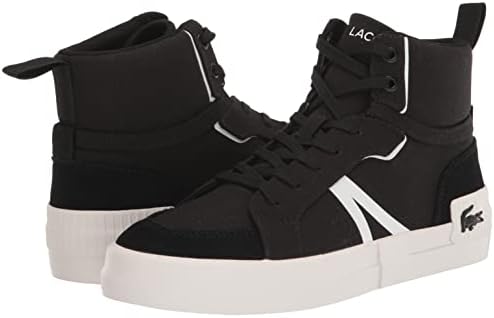 Lacoste mens L004 Mid Sneaker, Black/White, 10 US | Image 6