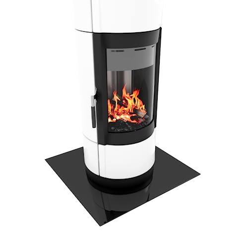 BIJON Funkenschutz-Platte Schwarz mit polierter Kante, Glasplatte...