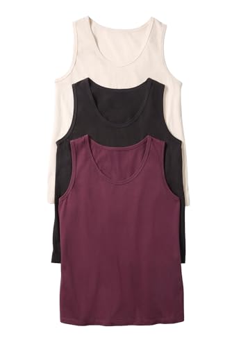 ellos Plus Size 3-Pack Sleeveless Tank - 2X, Midnight Berry Pack