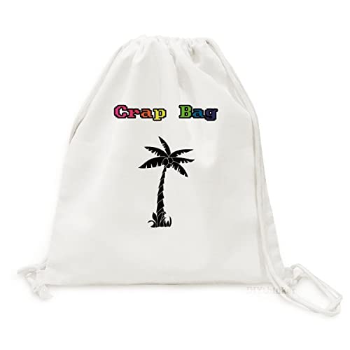 Mochila de lona ligera con estampado de silueta de cocotero negro de gran resistencia