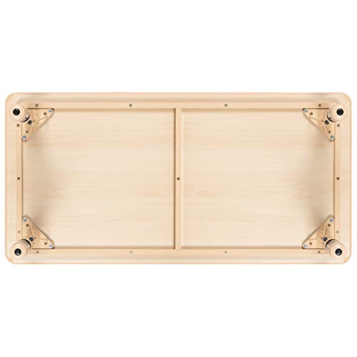 Flash Furniture Wren Adjustable Classroom Activity Table for School and Home, Plastic Activity Table for Kids, 23.625" W x 47.25" L, Natural by Flash Furniture - Image 9