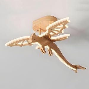 AoLa LED Dinosaurier Holz Deckenleuchte