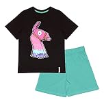 Fortnite Glow in The Dark Short Pyjamas Set, Kids, 6-14 Years, Black/Teal, Official Merchandise