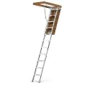 Aluminum Attic Ladder 350-pound Capacity 22 1/2" x 54" Opening 7-10ft Ceiling Heights Telescoping Attic or Extension Ladder Lightweight for Travel Collapsible Ladders for Home (22 1/2" x 54")