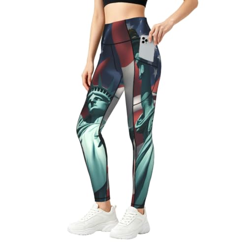 Leggings Estatua de la Libertad elásticos y cómodos para yoga
