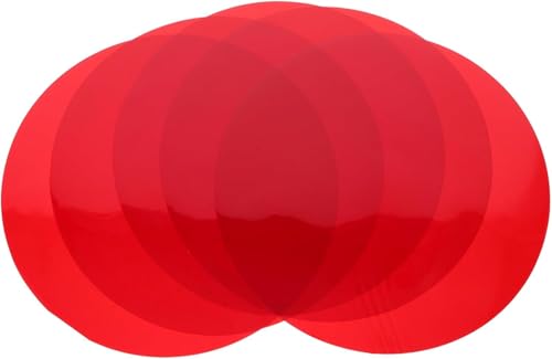 5pcs 15cm Dark Red Warm Light Filter Sheets Self-Adhesive Plastic Film for Spotlight Lamps Ambient Party Lighting Wedding Decorative Overlays Durable and clever