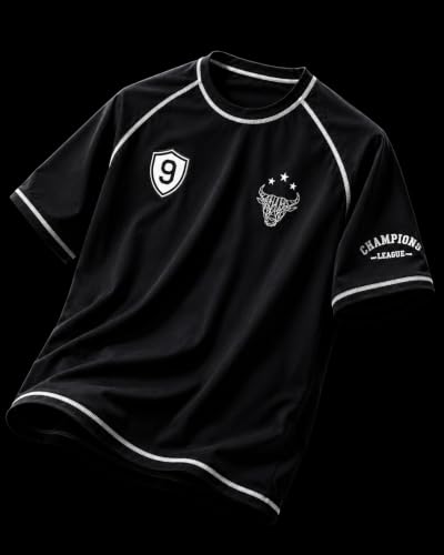 Image of Boys Football Players Jersey T-Shirt | Looper Polyester Sports Wear | Half Sleeve Round Neck Casual for Men