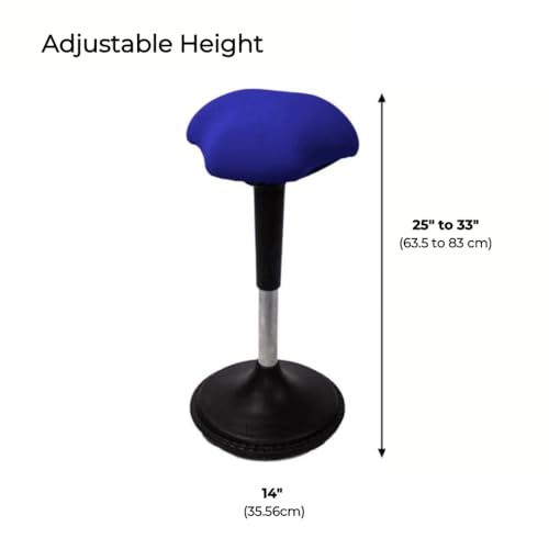 Image of AnthroDesk Wobble Chair Ergonomic Active Sitting Stool, Perfect for Standing Desks and Core Strengthening (Blue)