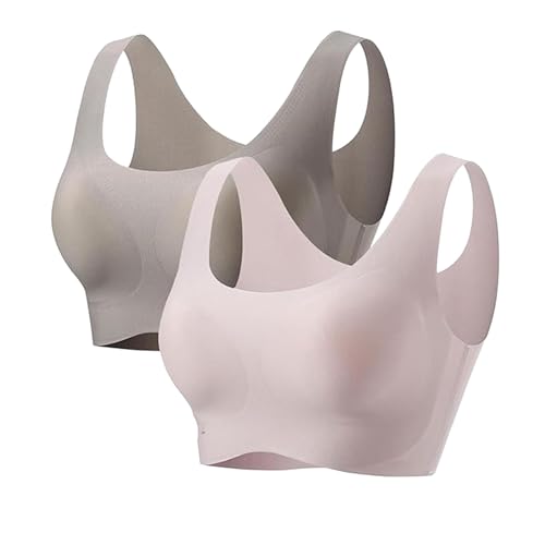 Genérico Sujetador Push up Sexy sin Costuras, Sujetador de Cobertura Total para Uso Diario para Mujeres (2pcs E,XL)