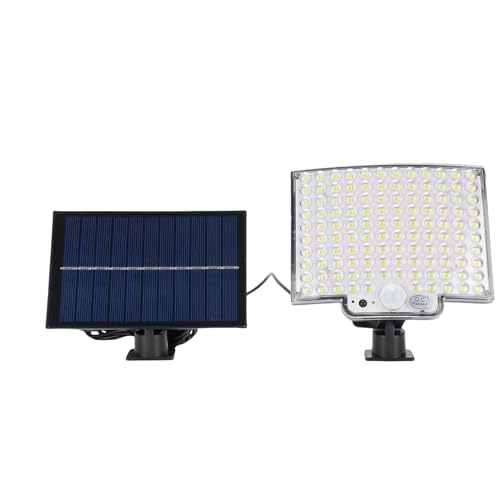 Fockety Luces solares para exteriores, luz exterior con sensor de movimiento dividido de 118 LED con mando a distancia, luz de seguridad alimentada por energía solar para garaje