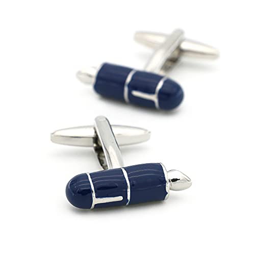 iGame Ink Pen Cuff Links 3 Colors Option Brass Material Novelty Tool Design Cufflinks with Gift Box (Blue)