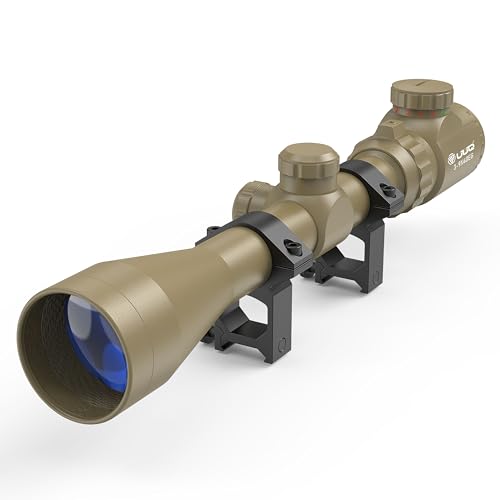 UUQ 3-9×40 Rifle Scope with Red/Green Illumination and Rangefinder Reticle-Fits 20mm Free Mounts,Waterproof and Fog-Proof