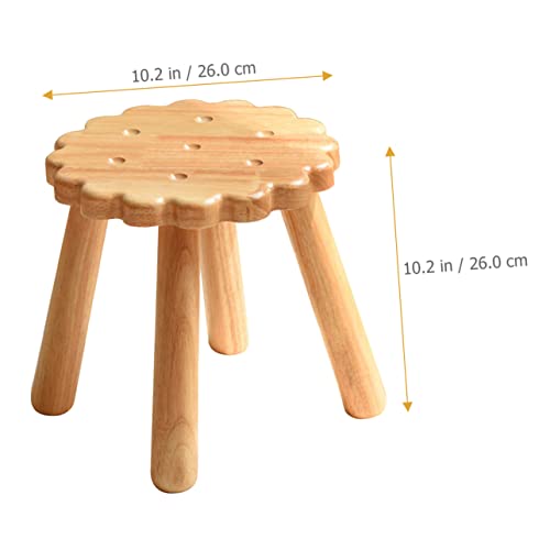 Tabouret biscuit Veemoon en bois robuste kaki pour salon