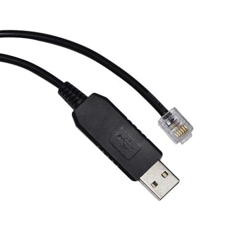 RIKYJIC USB to RJ12 6P6C Crystal Head RS232 Serial Communication Cable for Newland N850/HUILFON X990 Handheld Intelligent POS Terminal with Computer(1.8 Meters)