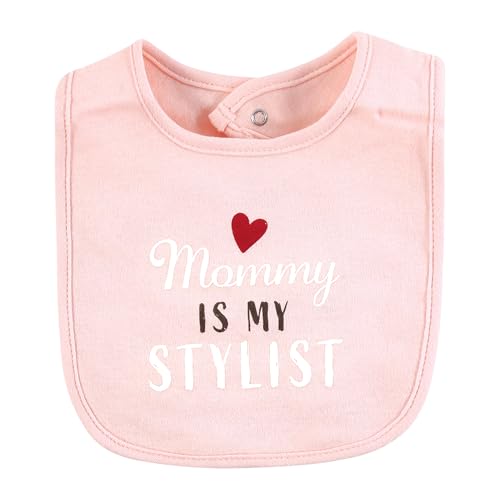 Image of Hudson Baby Infant Girl Cotton Bibs, Mini Diva, One Size