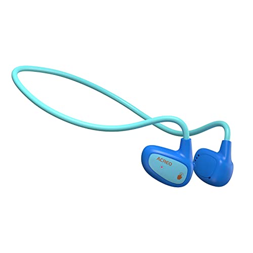 ACREO Kids Headphones, Open Ear Bluetooth Headphones with MIC, OpenBuds Kids, Ultra-Light, Portable and Safer for Children, Best Wireless Kids Headphones for iPad, Tablet or Computers (Navy Blue)