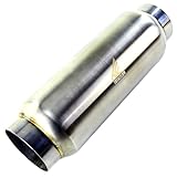 TOTALFLOW 12105 Mini Race Exhaust Muffler | 304 Stainless Steel | 3' Inner Diameter Inlet - 3' Outer Diameter Outlet | Resonator
