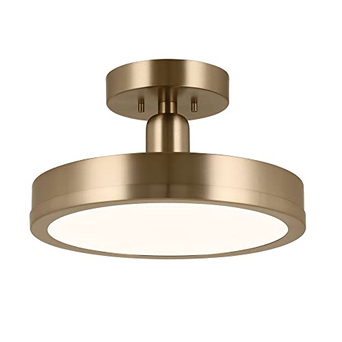 Kichler Riu 52589CPZ Semi-Flush 1-Light LED 14.25˝ with Opaque White Acrylic Diffuser in Champagne Bronze by Kichler - Image 5