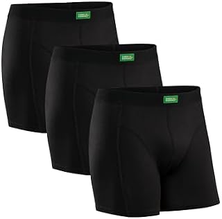 DANISH ENDURANCE Męskie Bokserki z Organicznej Bawełny, Bielizna Termoaktywna, Elastyczna, Wygodna, Oddychająca, Wielopak, Zestaw w Kolorach Czarny, Biały, Niebieski, 3-PACK